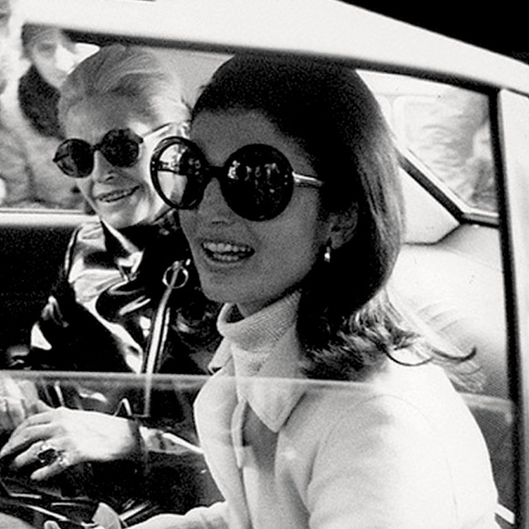 The Jackie O Oversized Round Sunglasses in Taupe - Picture 4 of 6